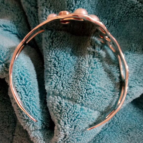 Hagit Gorali Pearl, Topaz and 925 Sterling Adjustable Cuff for Smaller Wrist - Picture 2 of 4